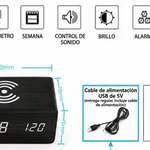 Reloj Despertador Y Cargador Inalambrico